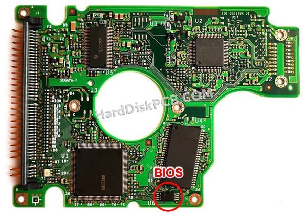 Passaggi per scambiare il chip BIOS su 08K2771 scheda elettronica HDD Hitachi