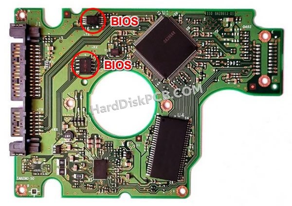 Passaggi per scambiare il chip BIOS su 0A50426 scheda elettronica HDD Hitachi