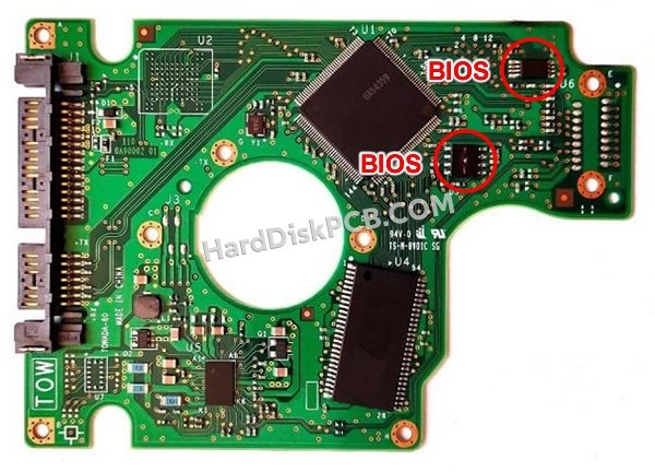 Passaggi per scambiare il chip BIOS su 0A54346 scheda elettronica HDD Hitachi