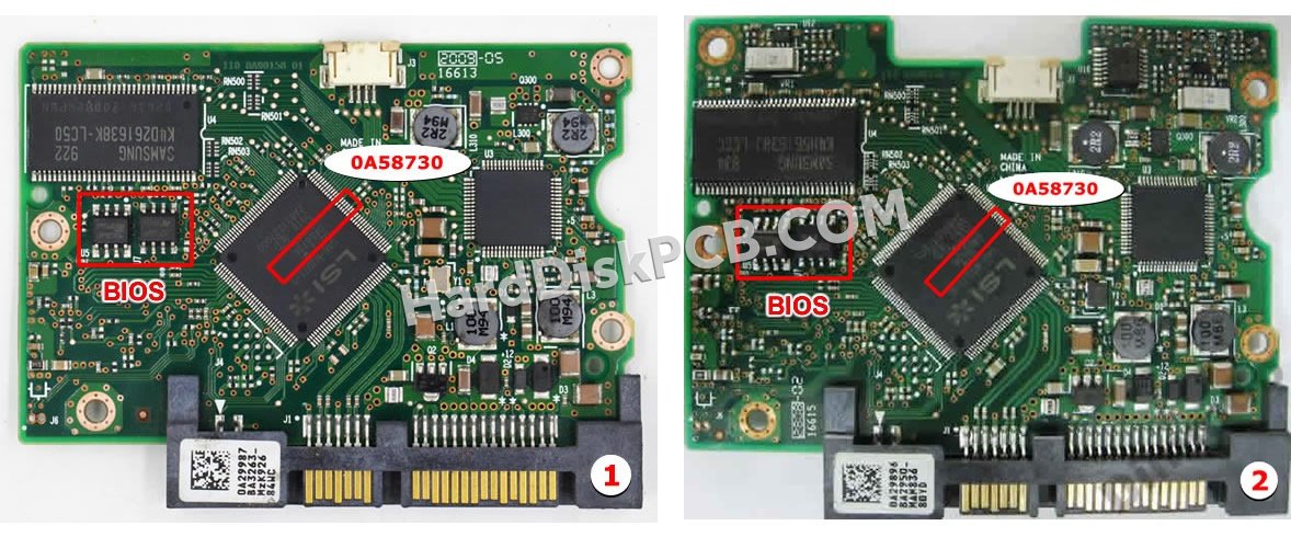 Passaggi per scambiare il chip BIOS su 0A58730 scheda elettronica HDD Hitachi