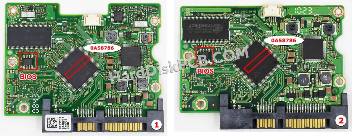 Passaggi per scambiare il chip BIOS su 0A58786 scheda elettronica HDD Hitachi