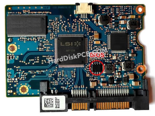 Passaggi per scambiare il chip BIOS su 0A71256 scheda elettronica HDD Hitachi
