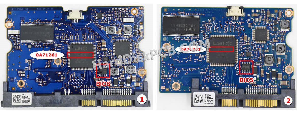Passaggi per scambiare il chip BIOS su 0A71261 scheda elettronica HDD Hitachi