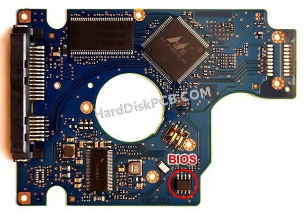 Passaggi per scambiare il chip BIOS su 0J14307 scheda elettronica HDD Hitachi