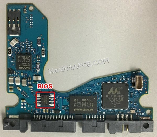 Passaggi per scambiare il chip BIOS su 100809471 scheda elettronica HDD Seagate
