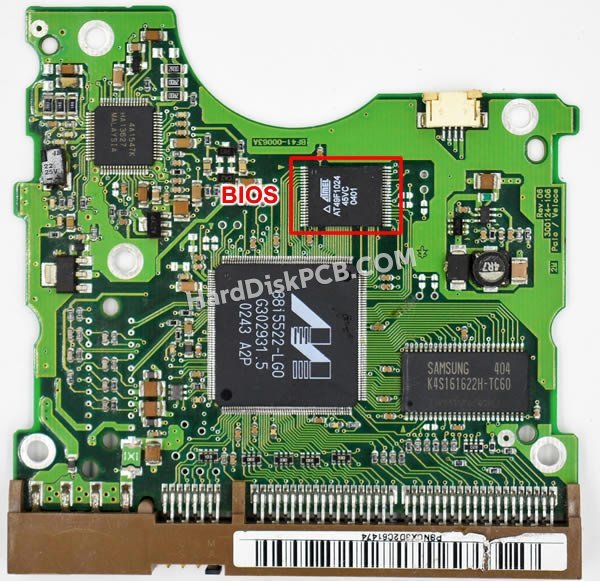 Passaggi per scambiare il chip BIOS su BF41-00063A scheda elettronica HDD Samsung