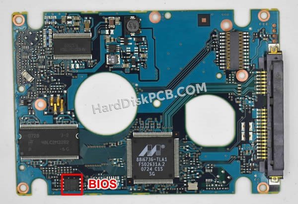 Passaggi per scambiare il chip BIOS su CA26342-B81404BA scheda elettronica HDD Fujitsu