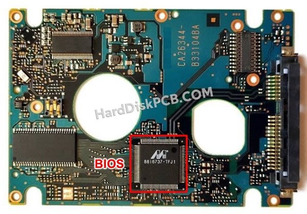 Passaggi per scambiare il chip BIOS su CA26344-B33104BA scheda elettronica HDD Fujitsu