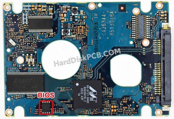 Passaggi per scambiare il chip BIOS su CA26344-B51304BA scheda elettronica HDD Fujitsu