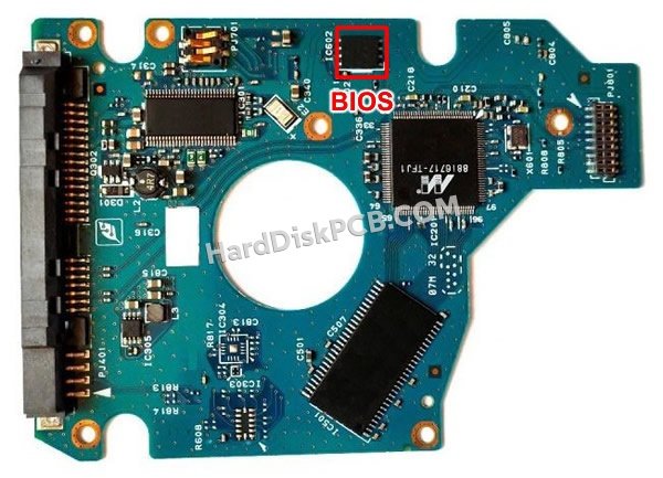 Passaggi per scambiare il chip BIOS su G002217A scheda elettronica HDD Toshiba