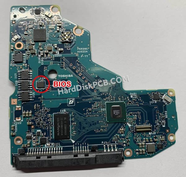 Passaggi per scambiare il chip BIOS su G0022A scheda elettronica HDD Toshiba