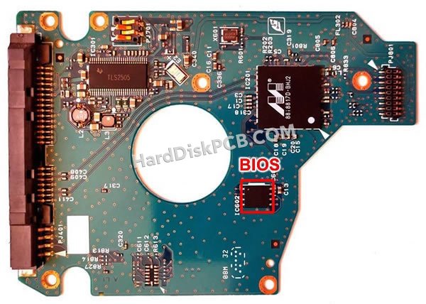 Passaggi per scambiare il chip BIOS su G002439-0A scheda elettronica HDD Toshiba