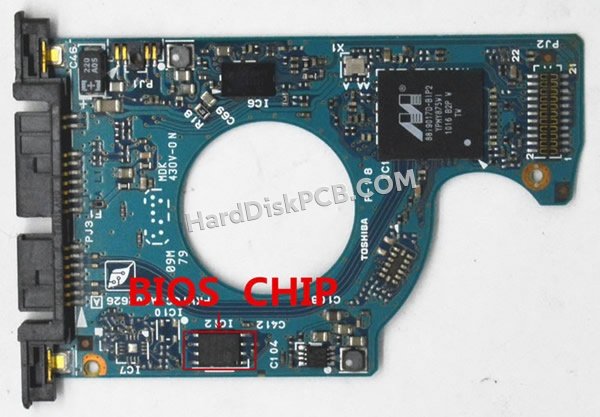 Passaggi per scambiare il chip BIOS su G002626A scheda elettronica HDD Toshiba