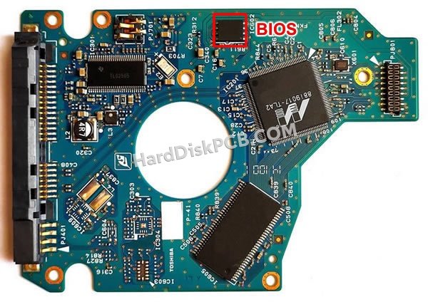 Passaggi per scambiare il chip BIOS su G002641A scheda elettronica HDD Toshiba