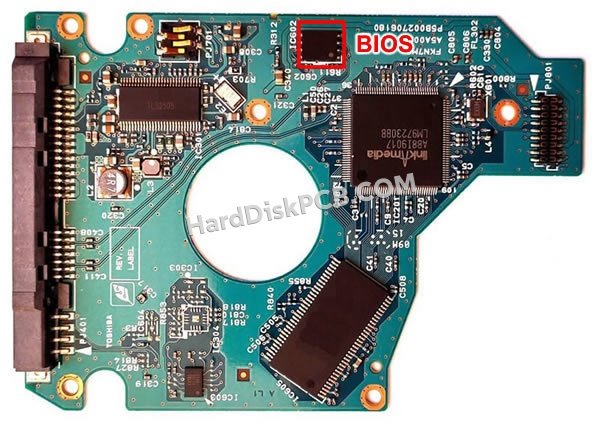 Passaggi per scambiare il chip BIOS su G002706A scheda elettronica HDD Toshiba