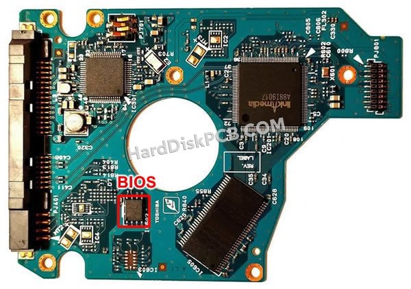 Passaggi per scambiare il chip BIOS su G002822A scheda elettronica HDD Toshiba