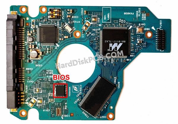 Passaggi per scambiare il chip BIOS su G002872A scheda elettronica HDD Toshiba