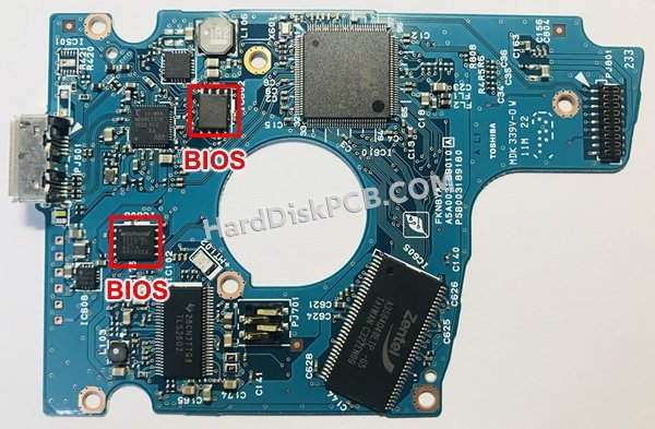 Passaggi per scambiare il chip BIOS su G003189A scheda elettronica HDD Toshiba