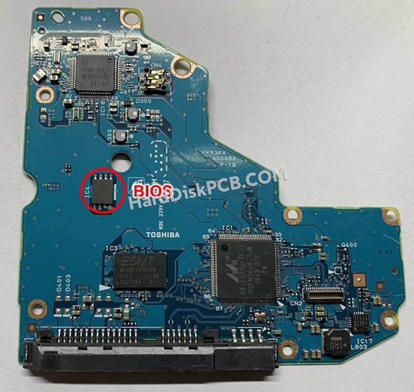 Passaggi per scambiare il chip BIOS su G0048A scheda elettronica HDD Toshiba