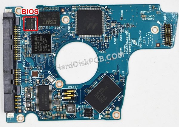 Passaggi per scambiare il chip BIOS su G3346A scheda elettronica HDD Toshiba