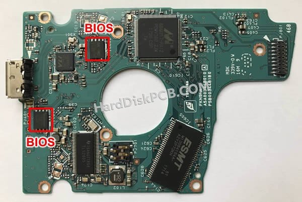 Passaggi per scambiare il chip BIOS su G3448A scheda elettronica HDD Toshiba