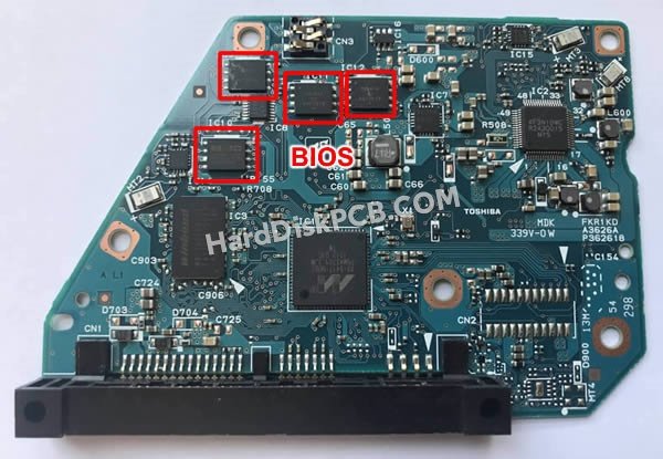 Passaggi per scambiare il chip BIOS su G3626A scheda elettronica HDD Toshiba