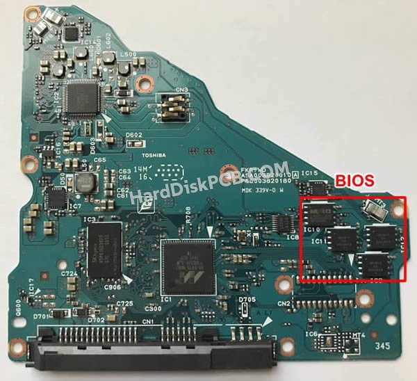 Passaggi per scambiare il chip BIOS su G3820A scheda elettronica HDD Toshiba