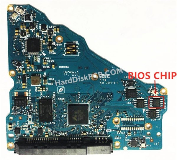 Passaggi per scambiare il chip BIOS su G4013A scheda elettronica HDD Toshiba